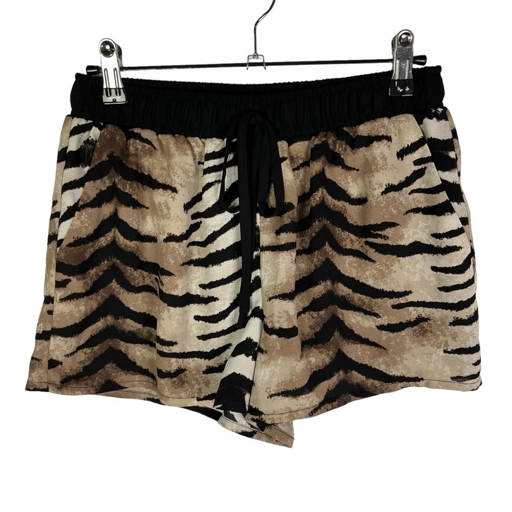 Forever 21 Brown & Black Zebra Chiffon Pull On Shorts‎ XS